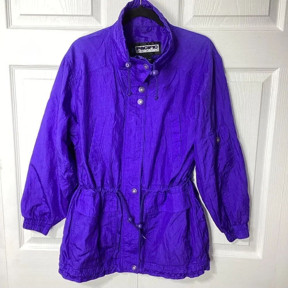 Vintage Pacific Trail Jacket Nylon Windbreaker Purple Fitted L Women's